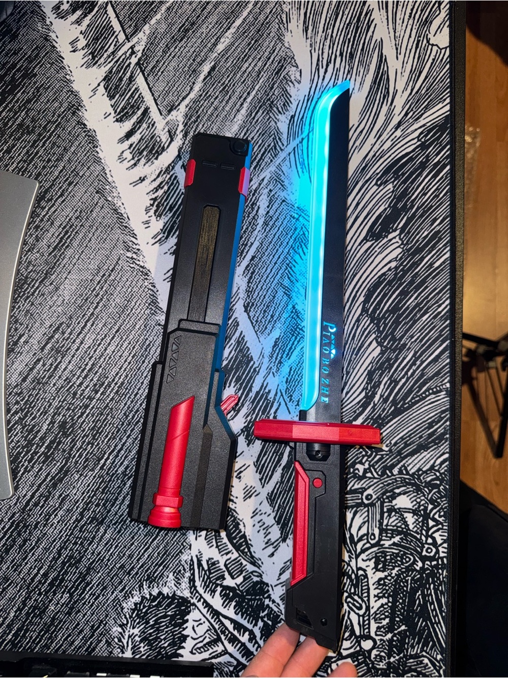 LED  Toy Sword with Black and Red Handle